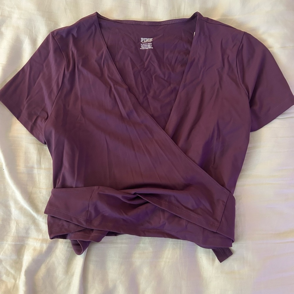 Victoria Secret PINK Purple Wrap Top size xl